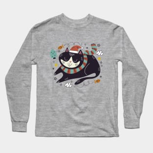 Meowy Christmas Cat Long Sleeve T-Shirt